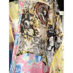 Intimately Free People Patchwork Floral Kimono M/L Open Front Duster Boho Jacket Yellow Photo 4