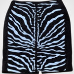 Etcetera  Brown & White Zebra Print Velvet Midi Straight/Pencil Skirt Size 8 Photo 0