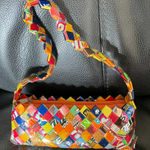 Vintage Y2K Candy Wrapper Shoulder Bag 2000s Trendy Retro Novelty Excellent Condition Vintage Candy Wrapper Colorful Woven Women's Shoulder Bag Excellent Condition Multiple Photo 5