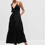 Gap  women’s small tie front cut out maxi dress a-line silhouette v neck relaxed Photo 1