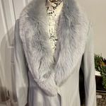 Marvin Richards J. Percy by Vintage dyed fox Fur 100% Lambswool Coat One button 100% Satin Lined oversized 60’s-50s silver fox fur collar Photo 1