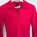 Nordstrom NWT Area Stars Women's Pink Juliette Stretchy Ribbed Knit Polo Dress $150 | XS Photo 5