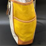 Coach Rare  F23683 Park Color Block Yellow Cream Tan Leather Tote Shoulder Bag Photo 8