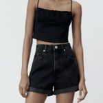 ZARA Bermuda Mom Short Black Denim Shorts Sz 0 Photo 0