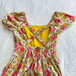 Lila Rose Lily Rose Romper Womens XS Yellow Floral Short Sleeve Cross Back Pockets Cottage Photo 12