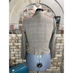 cropped blazer plaid ruffle hem Y2k brown blue Size M Photo 1
