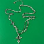 Cross Pendant Necklace for Men Women Streetwear Hip Hop Unisex Necklace Silver Photo 3