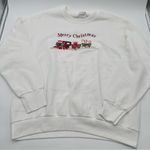 Holiday Time Vtg Crewneck Sweatshirt Embroidered Trains Festive Women’s Medium Photo 2