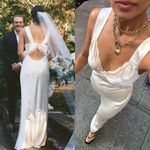 Reformation Chania Ivory Silk Dress L Photo 2