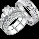 Boutique NEW 2pc Set 2 Carat Solitaire Diamond Engagement Wedding Photo 5