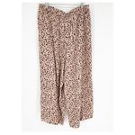 Anthropologie  Animal Print Pleat Front Wide‎ Leg Crop Pants XL Photo 2