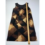 Dana Buchman Dress Brown Black Geometric Beaded Neck Sleeveless S Photo 1