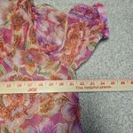 Johnny Was NWT Marcia Floral Pink Ruffle Silk Blouse Women Sz Large Missing Slip Photo 8