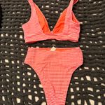 Aerie  Bikini Set Pink High-Waisted stripes Photo 1