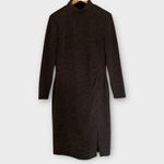 Lauren Ralph Lauren Charcoal Gray Long Sleeve Knit Dress – Size 14 Black Photo 2