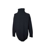 J. Crew Black Rib Knit Turtleneck Sweater Small Cotton Cashmere Quiet Luxury Photo 2