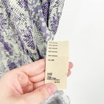Free People  FP Womens Katie Button Down Snakeskin Printed Midi Skirt XS‎ Purple Photo 7
