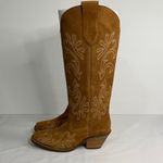 Dingo  Brown Suede Embroidered Heeled Boots Photo 2
