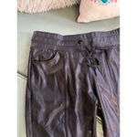 Women's Move Theology Black Faux Leather Joggers Size L Size L Photo 1