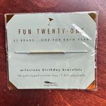 NWT LUCKY FEATHER FUn Twenty One 21 21st Birthday Beaded Bracelet 14K Gold Photo 0
