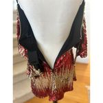 NBD NWT Caliente Red & Gold Glitter Sequin Ruffle Mini Dress Photo 5