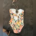 Shade & Shore NWOT Halter Keyhole One Piece Swimsuit -  Multi Floral small 4-6 Photo 3