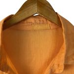 CP Shades  Romy Shirt Linen Blouse Button Up In Orange Gauze Long Sleeve Size XS Photo 6