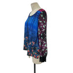 Clover Canyon Blue Floral Blooms Long Sleeve Blouse Size Small Photo 3