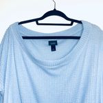 Daytrip Buckle Baby Blue Off The Shoulder Thermal Babydoll Top Photo 2