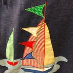 Vintage 1970s Sailboat Wrap Denim Skirt Medium Gingham Print Blue Size undefined Photo 5