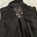 EXPRESS  women size XS black button down shirt with lace yoke loose fit Photo 5