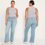 Old Navy ‎ High Rise WOW Flare Jean Stretch Light Blue Denim Size 16 Short Photo 1