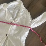 Reformation Alonso White Blazer with Brown Buttons Linen Photo 5