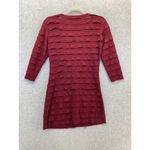 Max Studio Women's Dress Solid Brick Red Size Small 3/4 Sleeve Ruffled Scoop Nec Photo 1