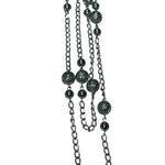 Filigree Ball Bead Necklace Silver Double Strand 18*19 inch Photo 0