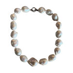 Vintage‎ Baroque Pearl Necklace Chunky Statement Clasp European Authentic Pearls White Photo 0