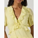ASTR NWT  the Label Ruffle Midi Dress Large, BUTTER YELLOW Photo 3