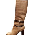 ATAKOY Tall Riding Leather Boot Brown Knee High Wool Lining Turkey EU 38 7.5 EUC Tan Photo 11