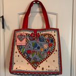 Brighton BNWT  Holiday Tote Bag LOVE Heart Ornament Print Canvas Photo 9