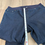 Chico's platinum Slim Straight Stretch Pull On jeans Pants Blue dark wash 3 Photo 6