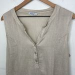 Blu Orchid Italian Linen Dress Tunic cap sleeve cream size Medium Photo 4