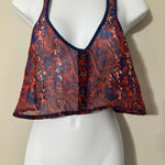 Ecote URBAN OUTFITTERS SILK Paisley Sheer Crop BABYDOLL Tank Top Size Small Photo 0