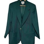 Vintage Classic Collection Plus Size Green Long Length Blazer Jacket Size 16W Photo 0