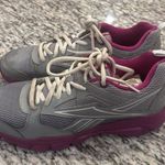Reebok Gray and Purple Athletic Shoes with Supportive Midsole Photo 0