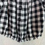 Madewell Linen Blend Puff Sleeve Crop Top June Gingham Lighthouse Size XXS Photo 3