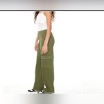 Forever 21 Honey Peach Twill Cargo Straight Leg Pants Cypress Green Sz XS Photo 2
