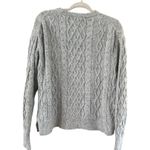 Women's J.Crew Light Grey Cable Knit Crew Neck Sweater S Photo 2