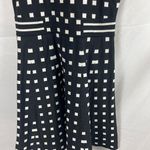 Townsen  Square Print Fit Flare Sleeveless Black White Dress Size Small Photo 1