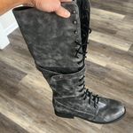 Coconuts by Matisse Coconuts tall lace up distressed gray combat boots size 8 buckle harness Photo 4