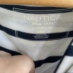 Nautica Womens Striped Hoodie Sleep Shirt Nightgown Navy White Anchor Small Photo 4